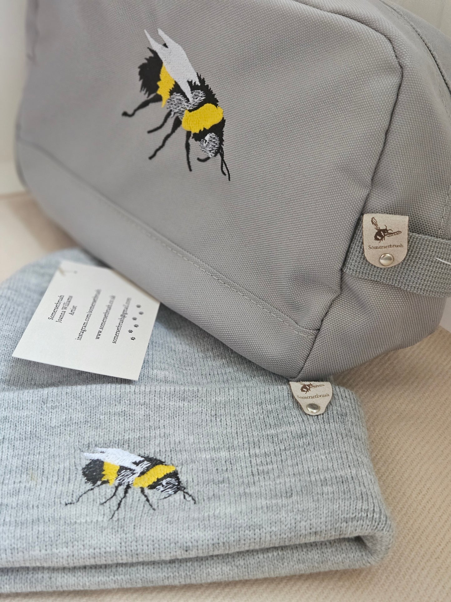 Embroidered Bee Wash Bags