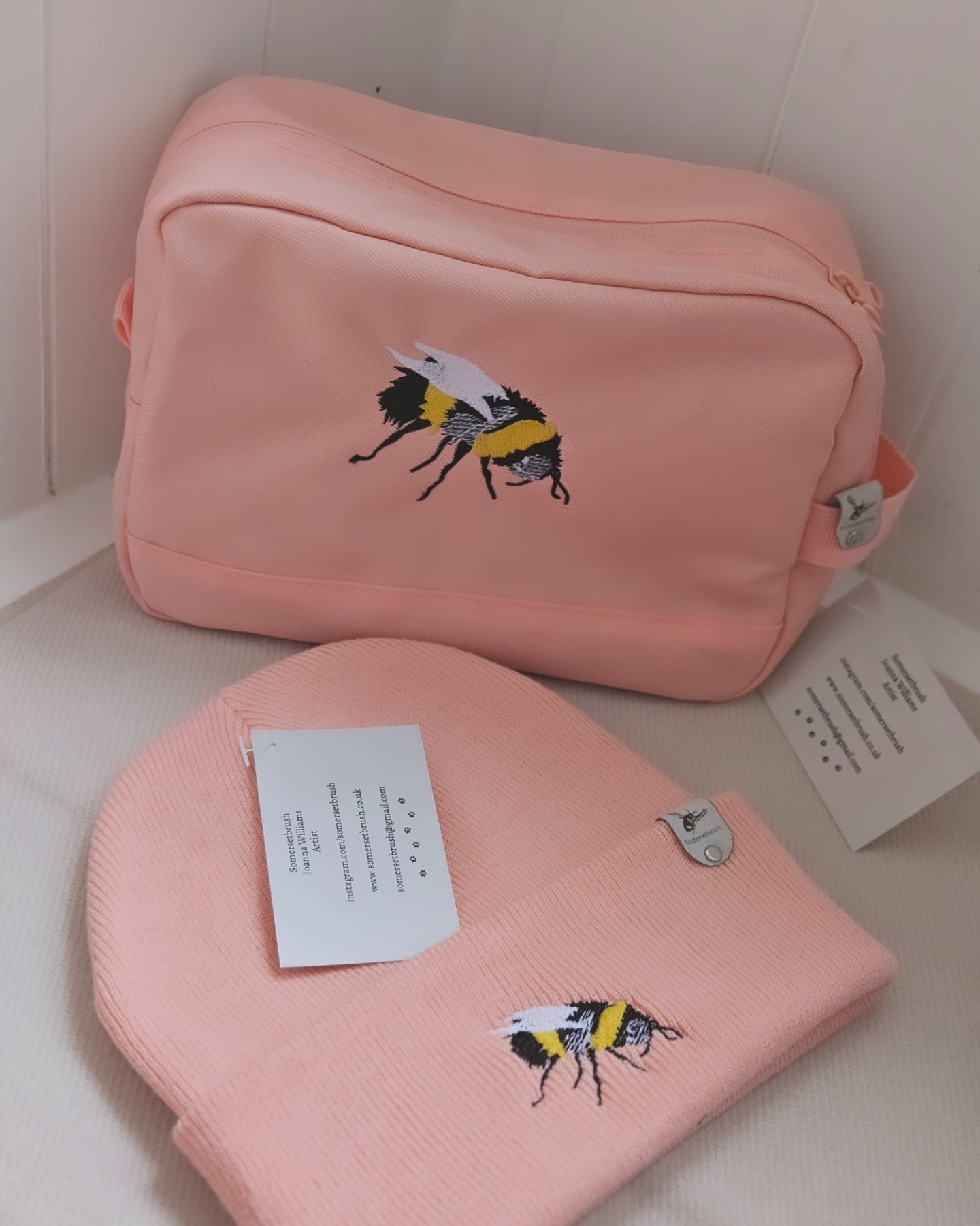 Embroidered Bee Wash Bags