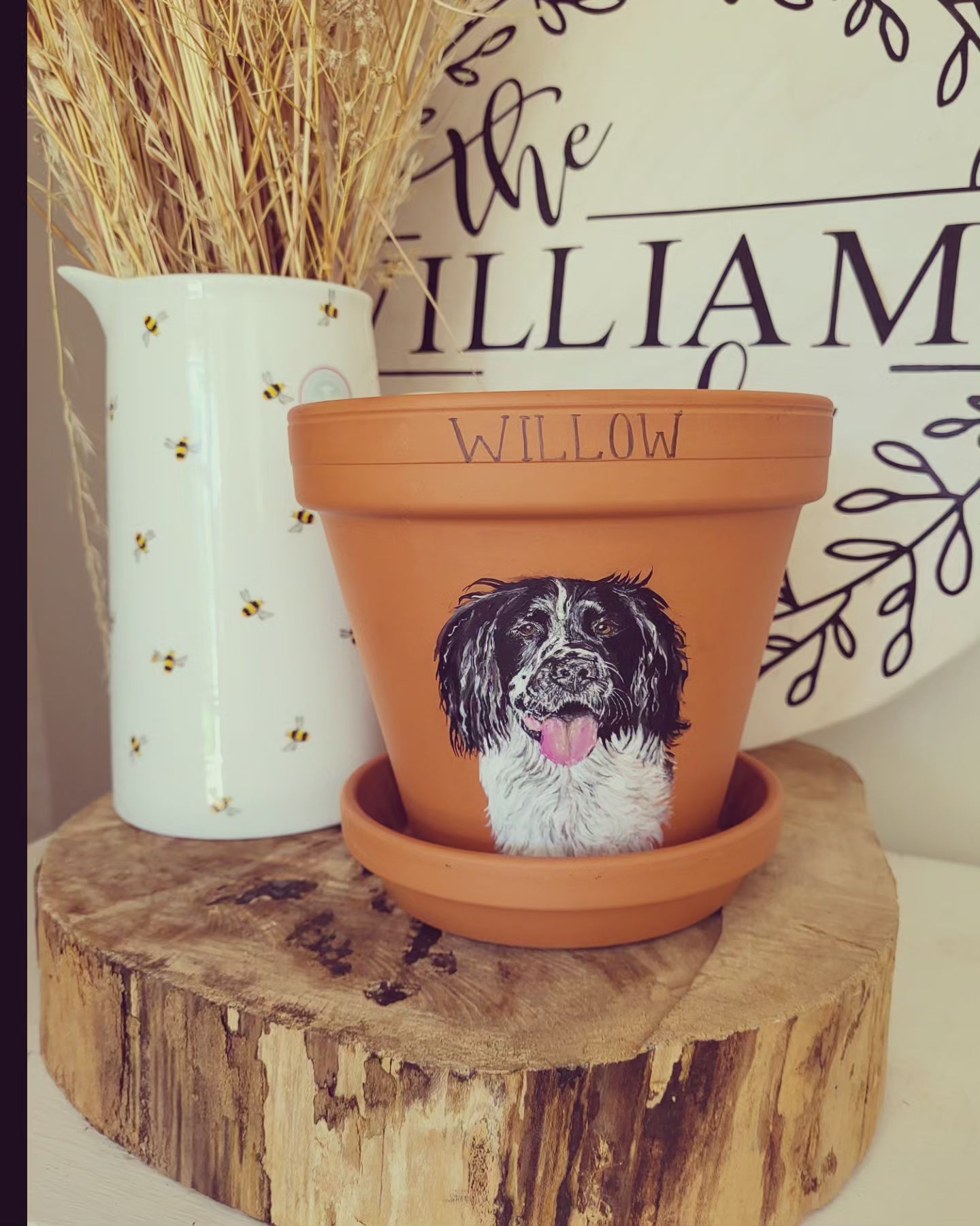 Hand painted pet terracotta plant pots